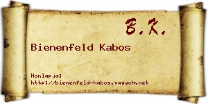 Bienenfeld Kabos névjegykártya